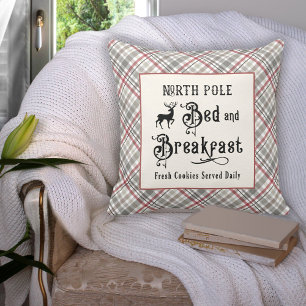 North Pole Bed and Breakfast Farmhouse Christmas Cushion