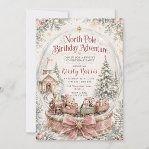 North Pole Birthday Adventure Christmas Birthday Invitation