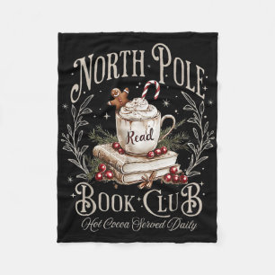 North Pole Book Club Christmas Bookish Xmas Books  Fleece Blanket
