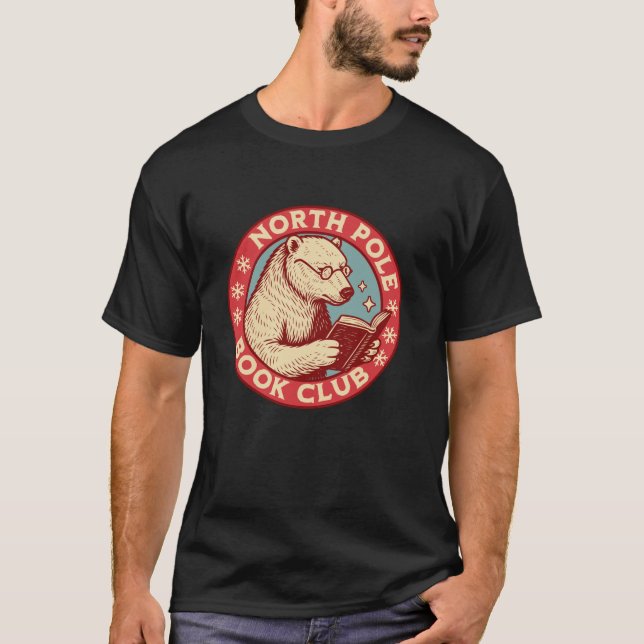 North Pole Book Club Christmas Bookish Xmas Books  T-Shirt (Front)