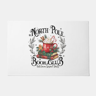 North Pole Book Club Hot Cocoa Christmas  Doormat