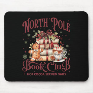 North Pole Book Club Hot Cocoa Reindeer Librarians Mouse Pad