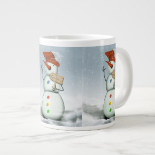 North Pole Bound Snowman Large Coffee Mug