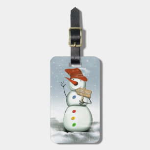 North Pole Bound Snowman Luggage Tag