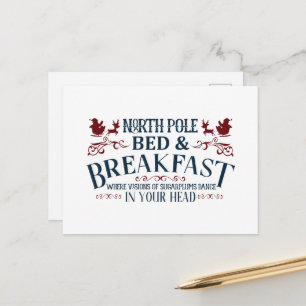 North Pole Bread Breakfast Holiday Postcard