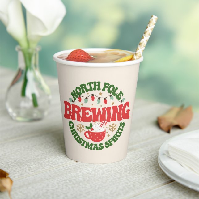 North Pole Brewing Christmas Spirits Coffee  Paper Cups (Insitu)