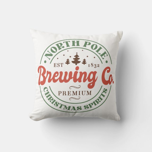 North Pole Brewing Co Christmas Cushion (Front)