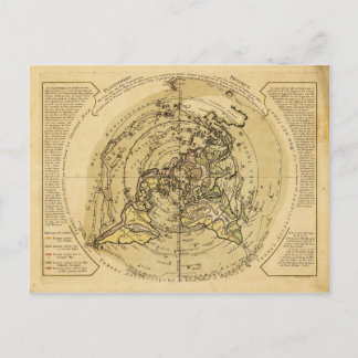 North Pole Centred World Map (1756) Postcard