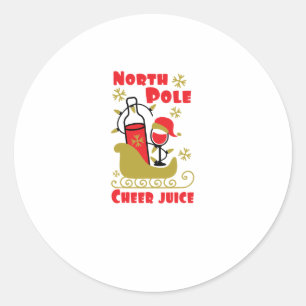North Pole Cheer juice Classic Round Sticker