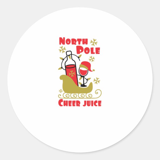 North Pole Cheer juice Classic Round Sticker (Front)