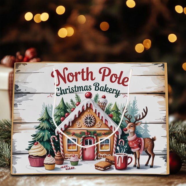 North Pole Christmas Bakery Large Gift Bag (Creator Uploaded)