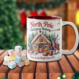 North Pole Christmas Bakery Two-Tone Coffee Mug