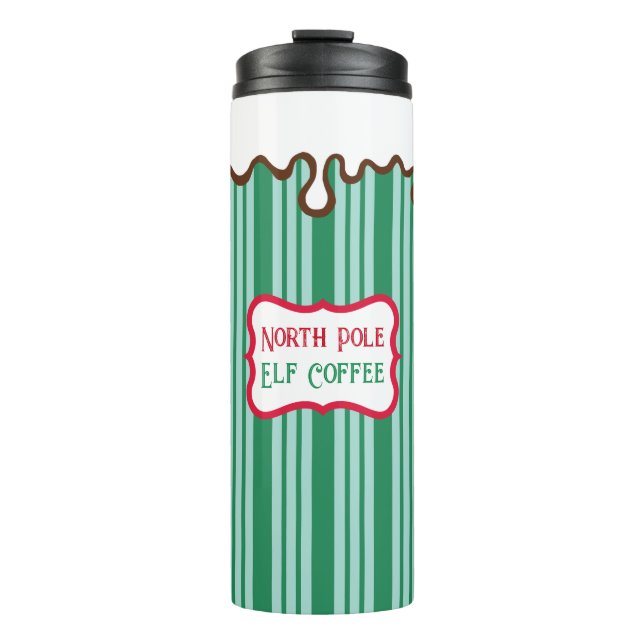 North Pole Christmas Elf Coffee Travel Tumbler (Front)