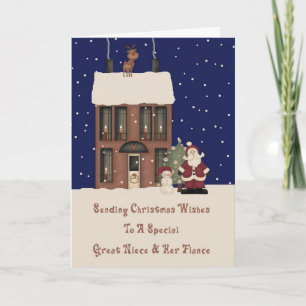 North Pole Christmas Great Niece And Fiance Holiday Card
