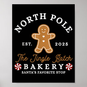 North Pole Christmas The Jingle Batch Bakery Santa Poster