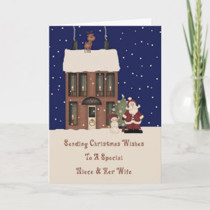 North Pole Christmas Wishes Niece & Wife Holiday Card