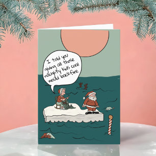 North Pole Climate Crisis Funny Christmas Card
