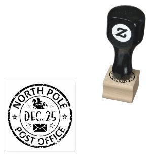 North Pole December 25th Festive Christmas Rubber Stamp