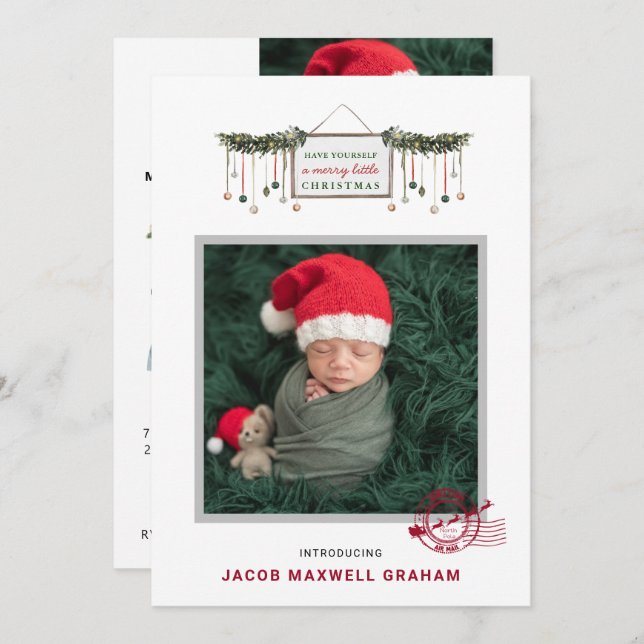 North Pole Delivery | Christmas Birth Announcement (Front/Back)