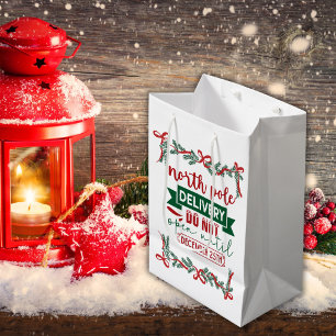 North Pole Delivery Christmas Medium Gift Bag