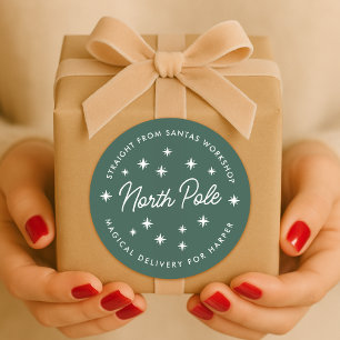 North Pole Delivery Sticker Christmas Gift Seal