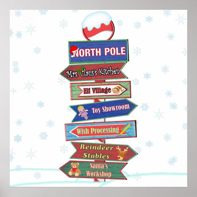 North Pole Directional Sign (Front)