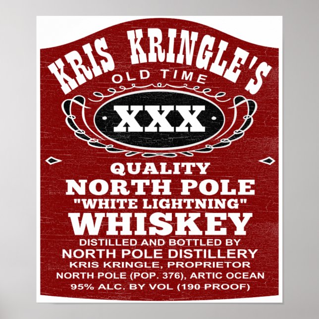 North Pole Distillery Funny Christmas Poster (Front)