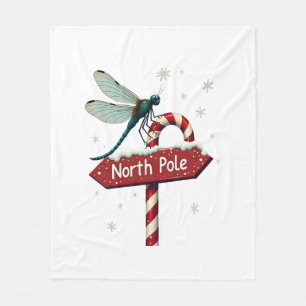 North Pole Dragonfly Fleece Blanket