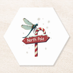 North Pole Dragonfly Paper Coaster