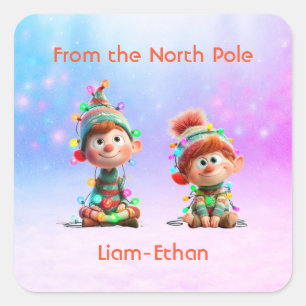 North Pole Elf Celebration   Christmas Magic Square Sticker