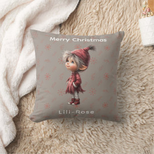North Pole Elf Magic Whimsical Christmas Keepsake Cushion