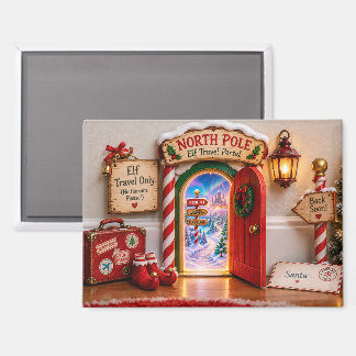 North Pole Elf Travel Portal – Secret Xmas Door Magnet
