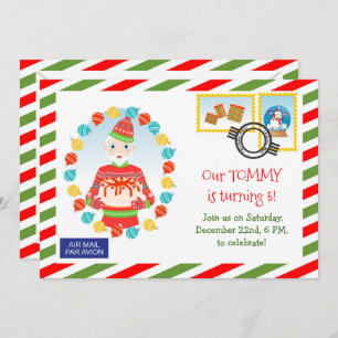 North Pole Express Cake Delivery Party Invitation