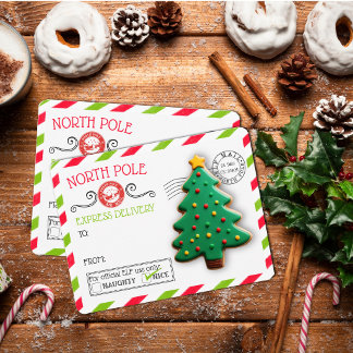 North Pole Express Christmas Cookie Backer Card