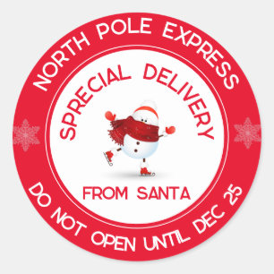 North Pole Express Special Delivery Classic Round Sticker