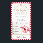 North Pole Express Special Delivery Gift Sticker<br><div class="desc">These North Pole Express-themed Christmas gift sticker are the perfect way to add a little extra Christmas magic to your wrapping. The tags can be personalised with your child's name and a preferred method of delivery. All of the text is editable and can be customised to suit your needs. For...</div>