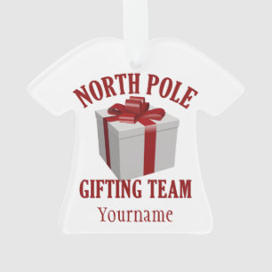 North Pole Gifting Team custom ornament