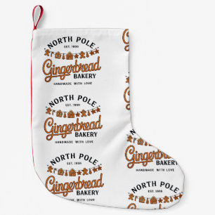 North Pole Gingerbread Bakery Christmas Xmas Bake Small Christmas Stocking