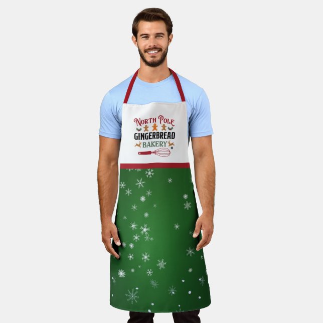 North Pole Gingerbread Bakery Large  Apron (Worn)