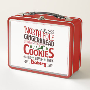 North Pole Gingerbread Bakery Metal Lunch Box