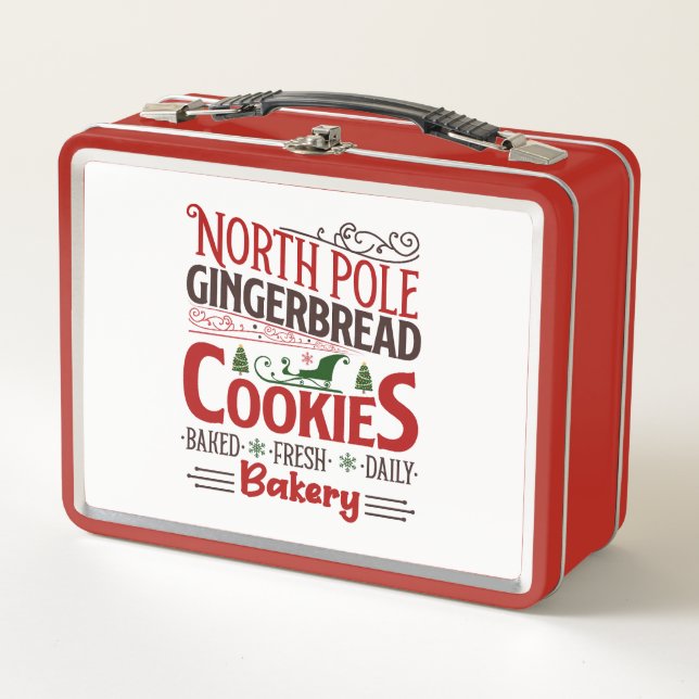 North Pole Gingerbread Bakery  Metal Lunch Box (Front)