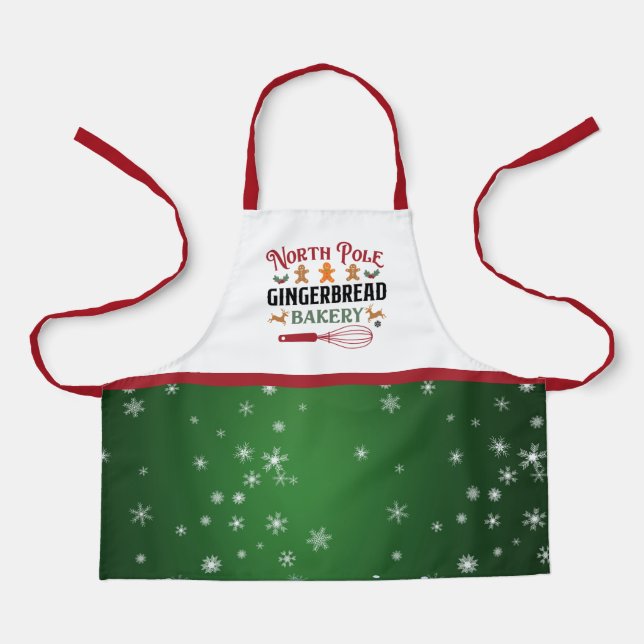 North Pole Gingerbread Bakery Small Kids Apron (Front)