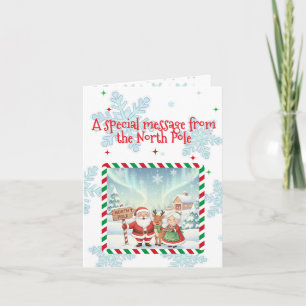 North Pole Holiday Message Greeting Card