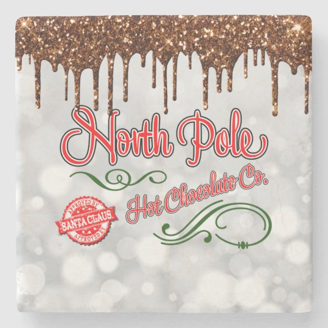 North Pole Hot Chocolate Stone Coaster (Front)