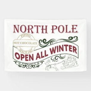 North Pole Hot Cocoa Christmas party Banner