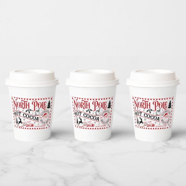 North Pole Hot cocoa Christmas party  Paper Cups (Multi)