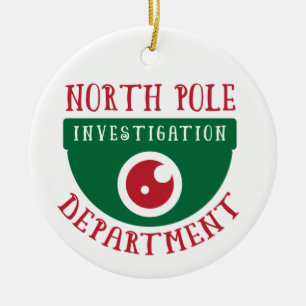 North Pole Investigation Department Christmas Ceramic Ornament