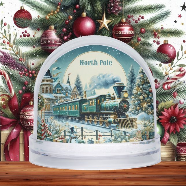 North Pole Magic Christmas Train Winter Wonderland Snowglobe (North Pole Magic Christmas Train Winter Wonderland Snow Globes)