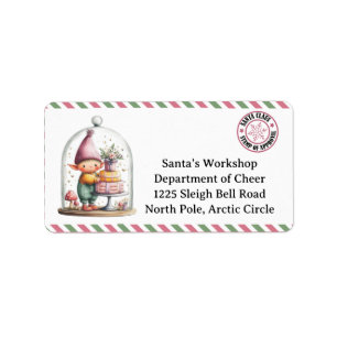 North Pole Mail   Enchanted Elf Label