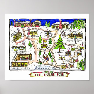 North Pole Map Poster